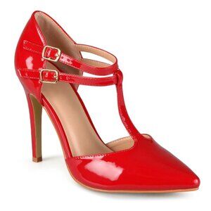 NWB Journee Collection Women's Tru T-Strap Stilettos Red Size 10 MSRP $49
